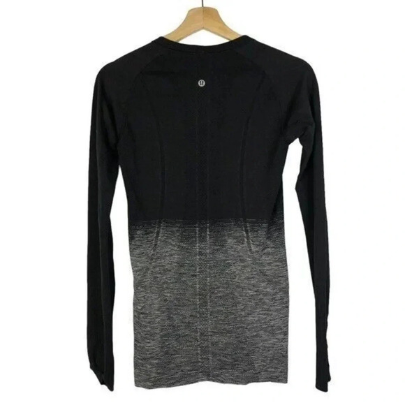 Lululemon Swiftly Tech Long Sleeve Crew Black Ombre Athletic Top 6 - Picture 2 of 5